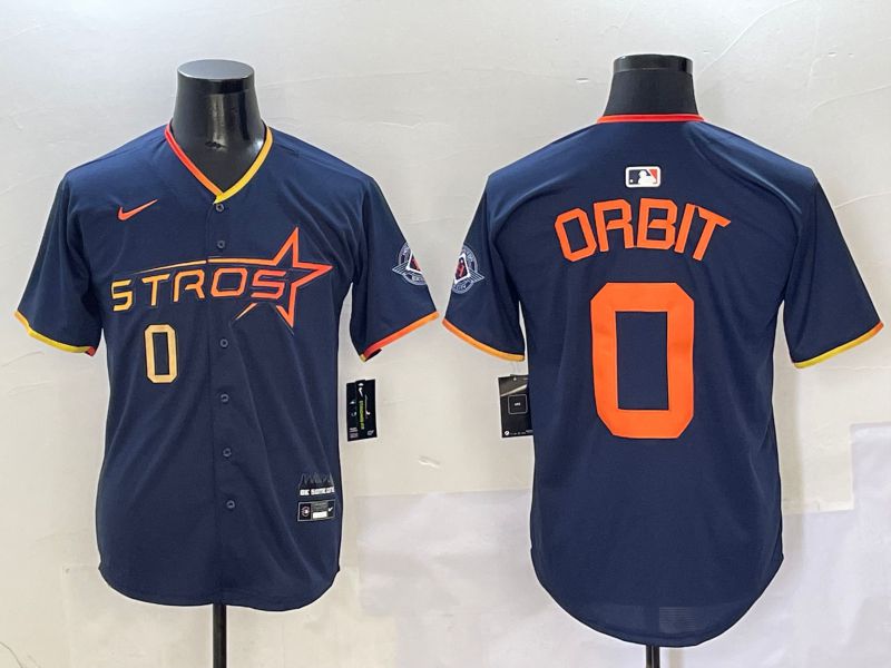 Men Houston Astros #0 Orbit Drak Blue Three generations Joint Name 2025 Nike MLB Jersey style 11->houston astros->MLB Jersey